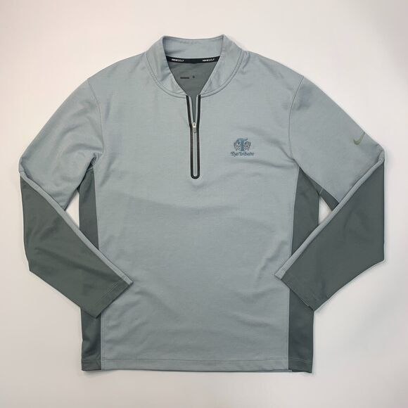 Nike Golf Cover Up Mens M Medium Gray Wool Tech Half Zip Long Sleeve Sweatshirt - Picture 2 of 10